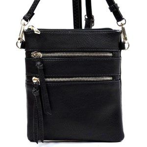 Black Fashion Zipper Crossbody Bag